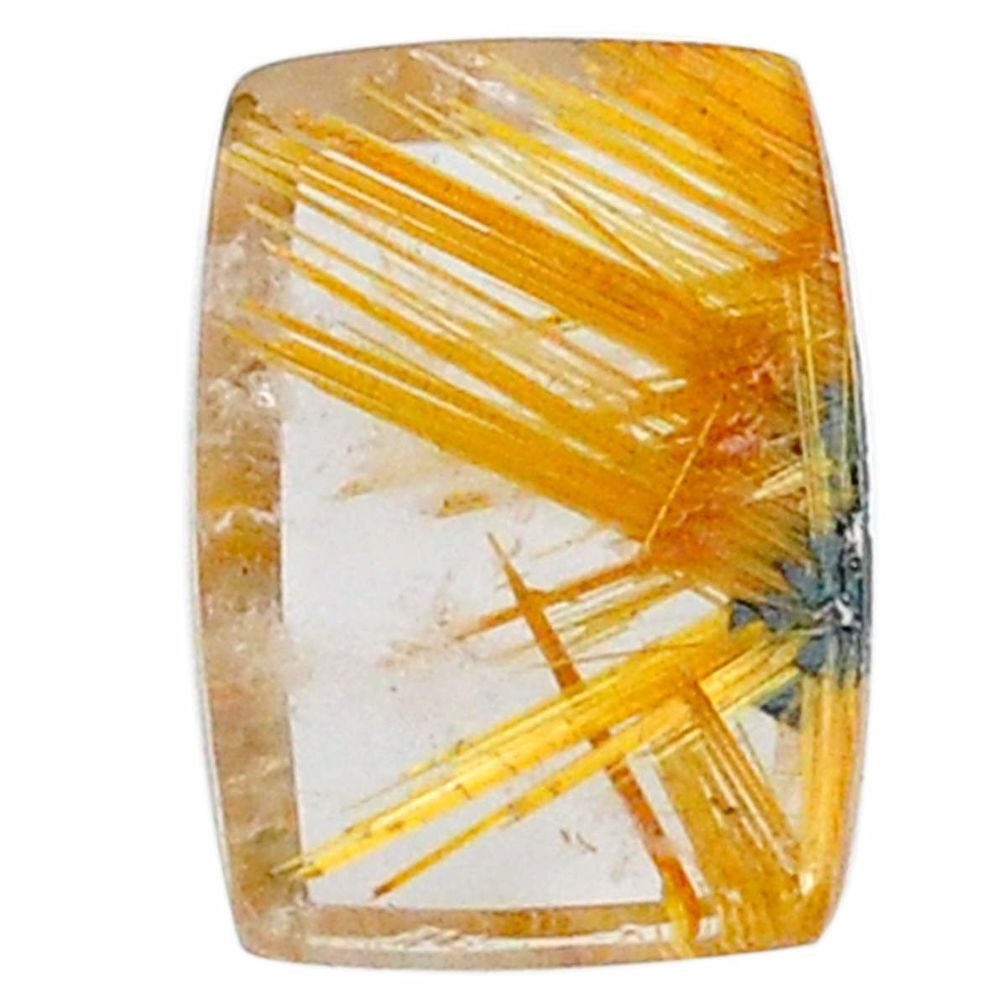 Natural 8.15c star rutilated quartz golden 16x11mm octagan loose gemstone s21225