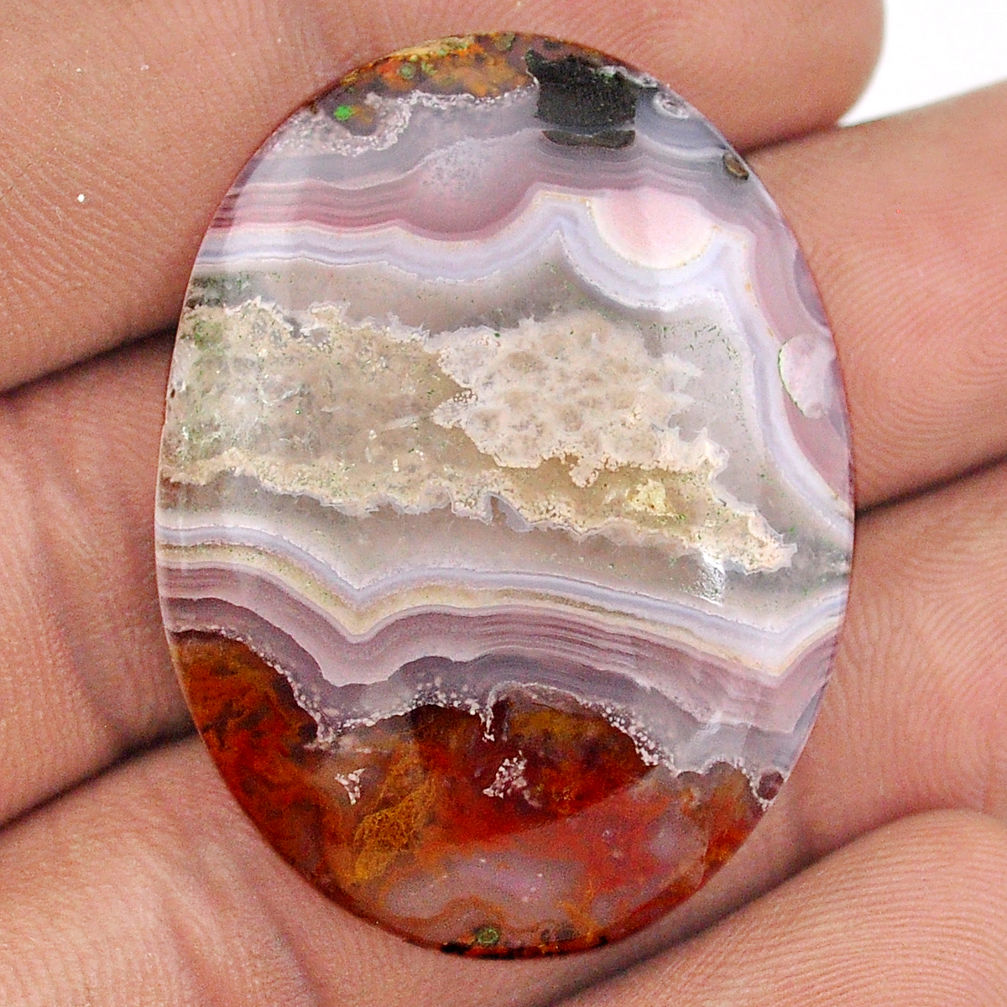 Natural 44.40cts agua nueva agate white cabochon 38x29 mm loose gemstone s25779