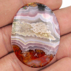 Natural 44.40cts agua nueva agate white cabochon 38x29 mm loose gemstone s25779