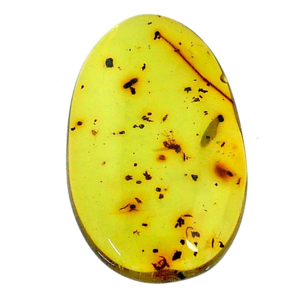 Natural 7.40cts amber from colombia green 27x16 mm fancy loose gemstone s22762
