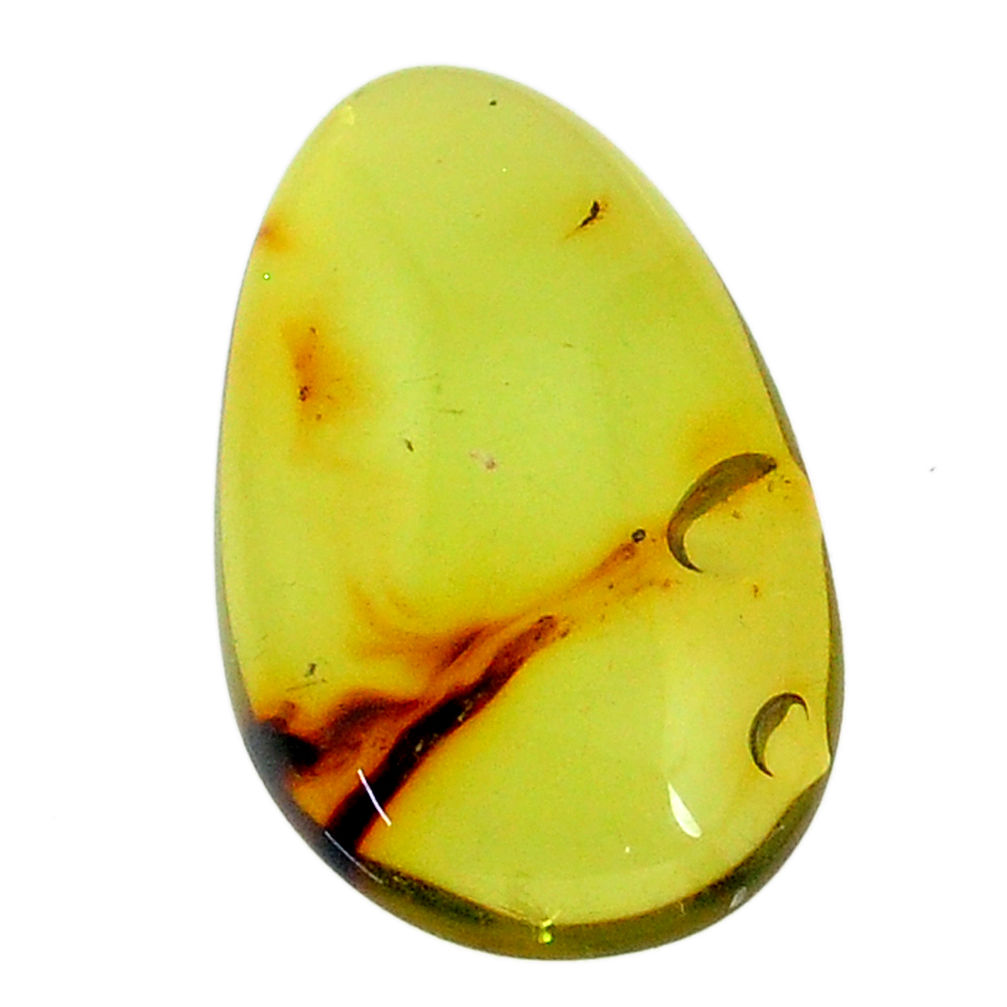 Natural 10.10cts amber from colombia green 28x17 mm fancy loose gemstone s22770