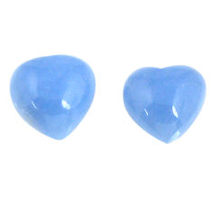 Natural 12.90cts angelite blue cabochon 11x11 mm heart loose gemstone s19791