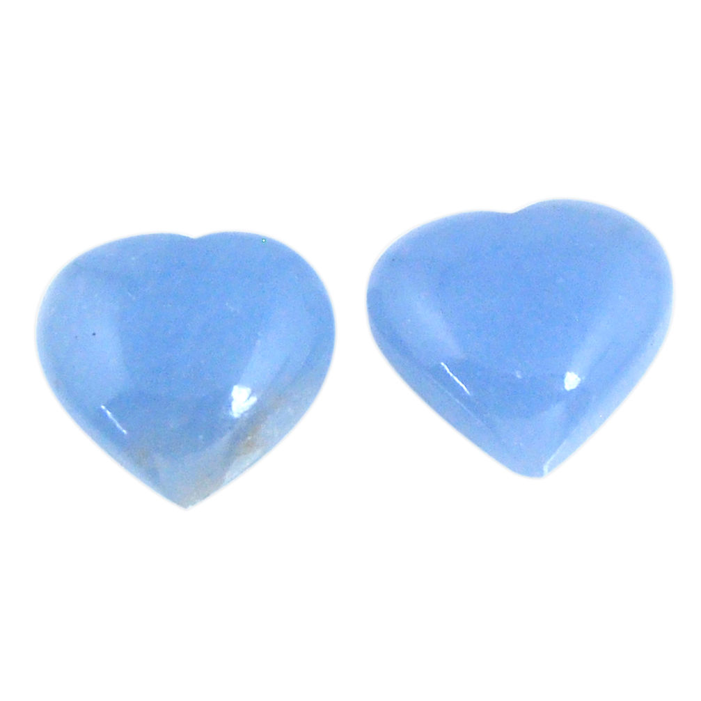 Natural 10.30cts angelite blue cabochon 12.5x12 mm heart loose gemstone s19781