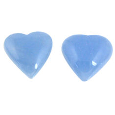 Natural 8.65cts angelite blue cabochon 12.5x12 mm heart loose gemstone s19799