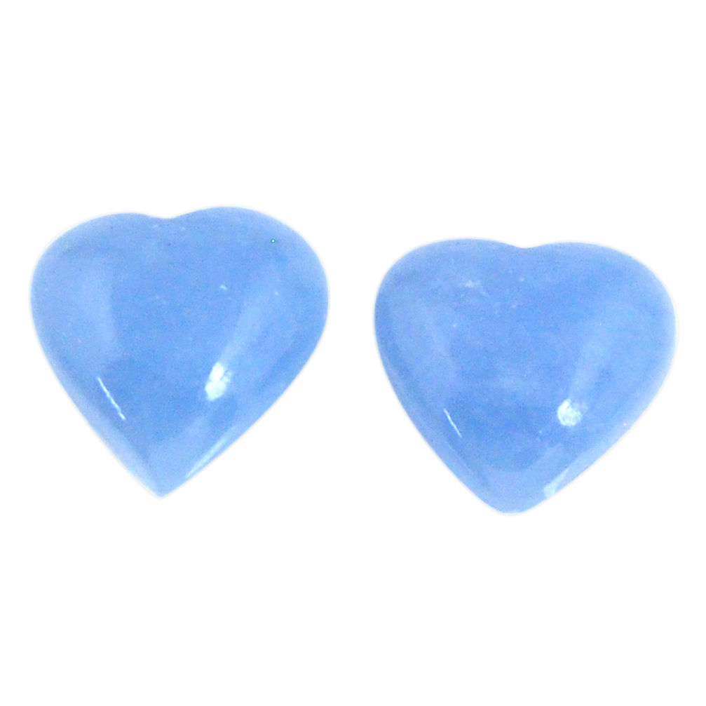 Natural 8.65cts angelite blue cabochon 12x12 mm heart loose gemstone s19790