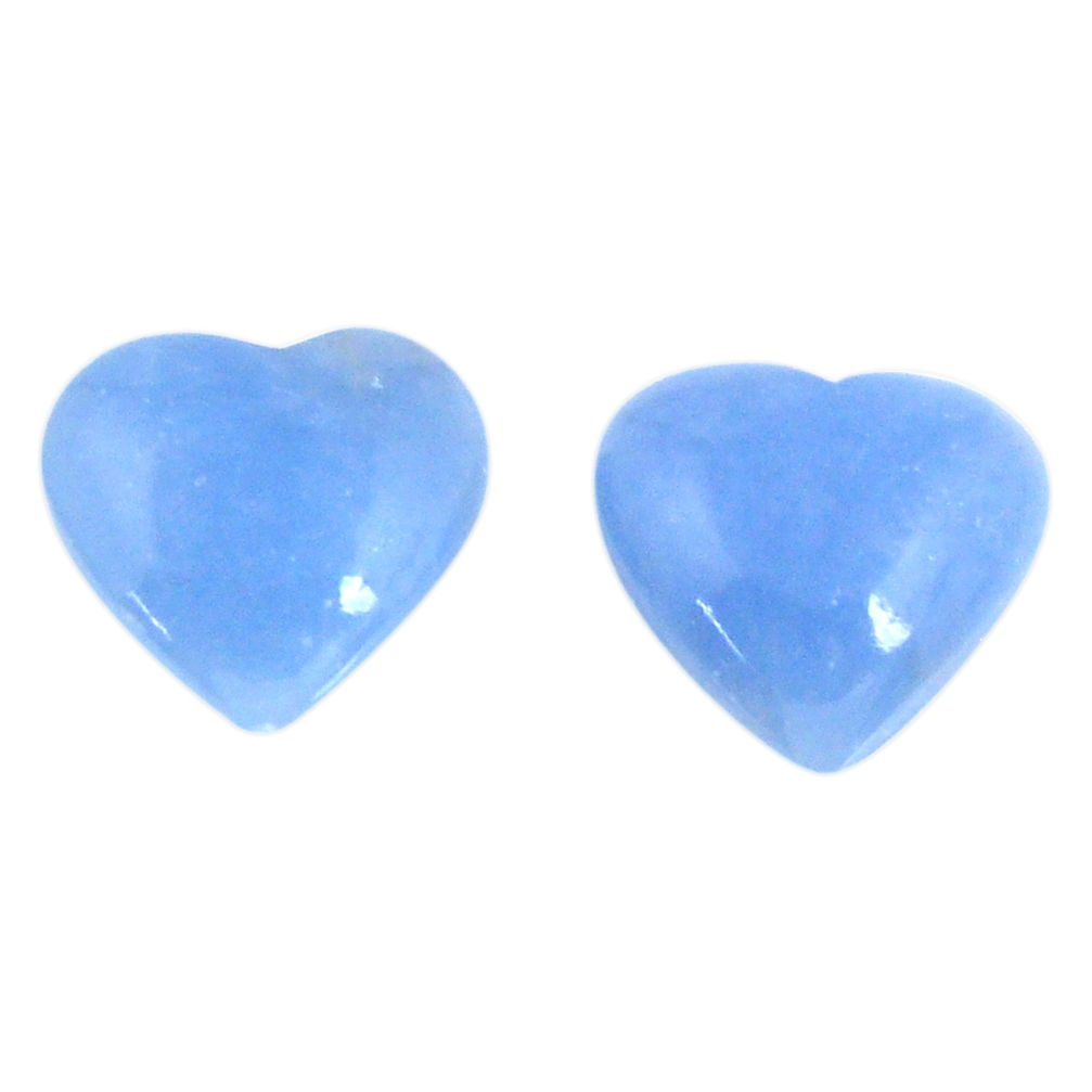 Natural 10.40cts angelite blue cabochon 13.5x12.5 mm heart loose gemstone s19789