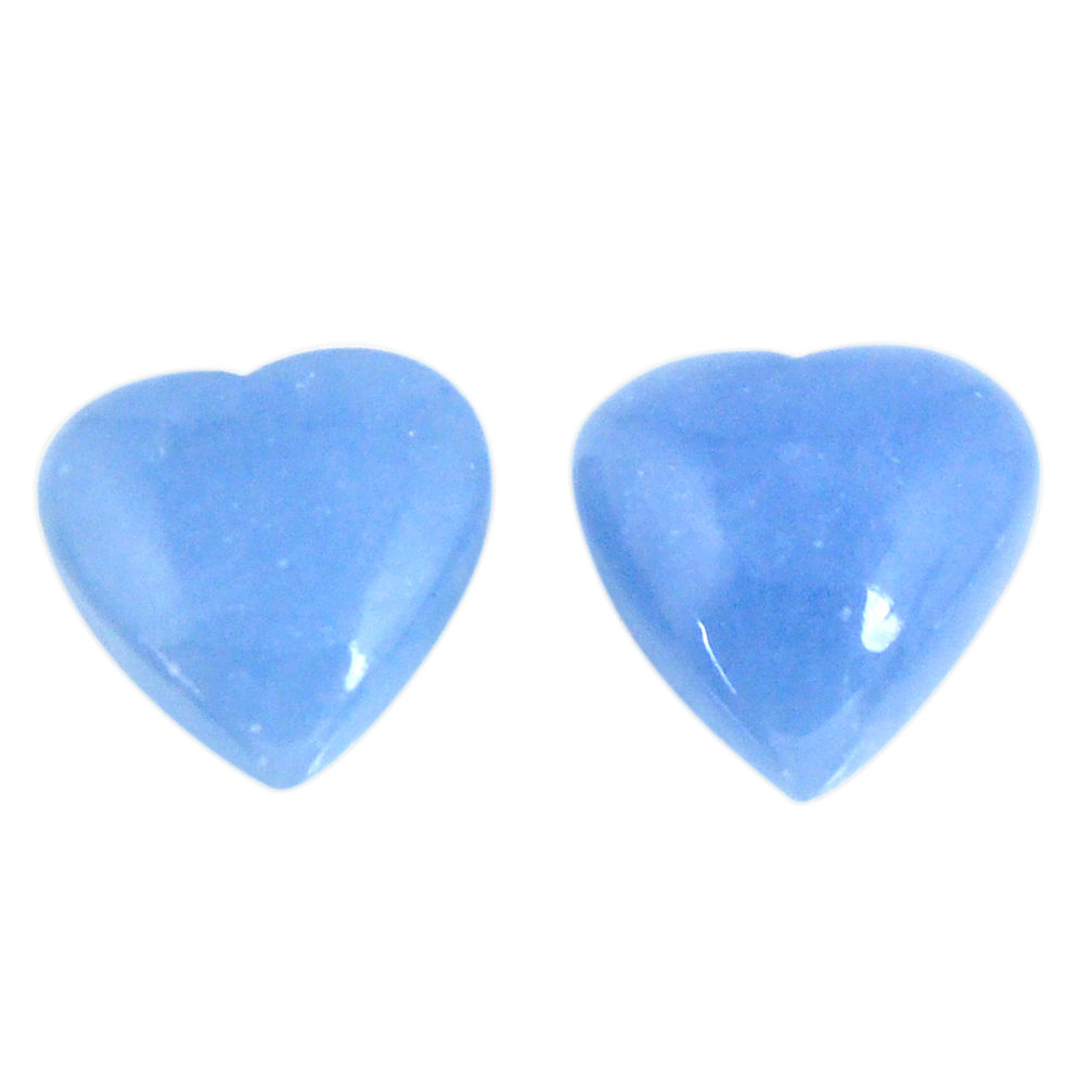 Natural 13.70cts angelite blue cabochon 13.5x13.5 mm heart loose gemstone s19787