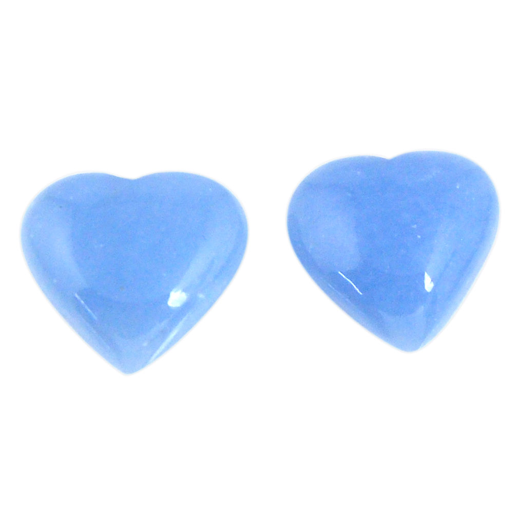 Natural 13.45cts angelite blue cabochon 14.5x13 mm heart loose gemstone s19784
