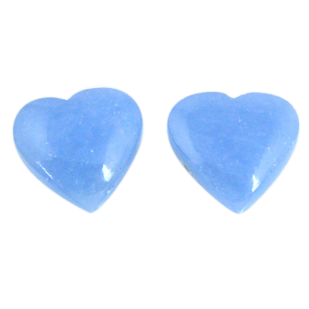 Natural 13.15cts angelite blue cabochon 14x13.5 mm heart loose gemstone s19785