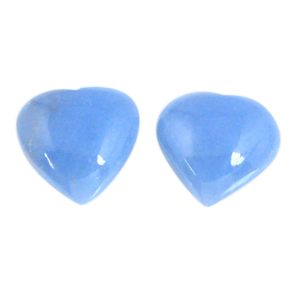 Natural 13.85cts angelite blue cabochon 14x13.5 mm heart loose gemstone s19788