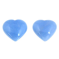 Natural 12.85cts angelite blue cabochon 14x13.5 mm heart loose gemstone s19792