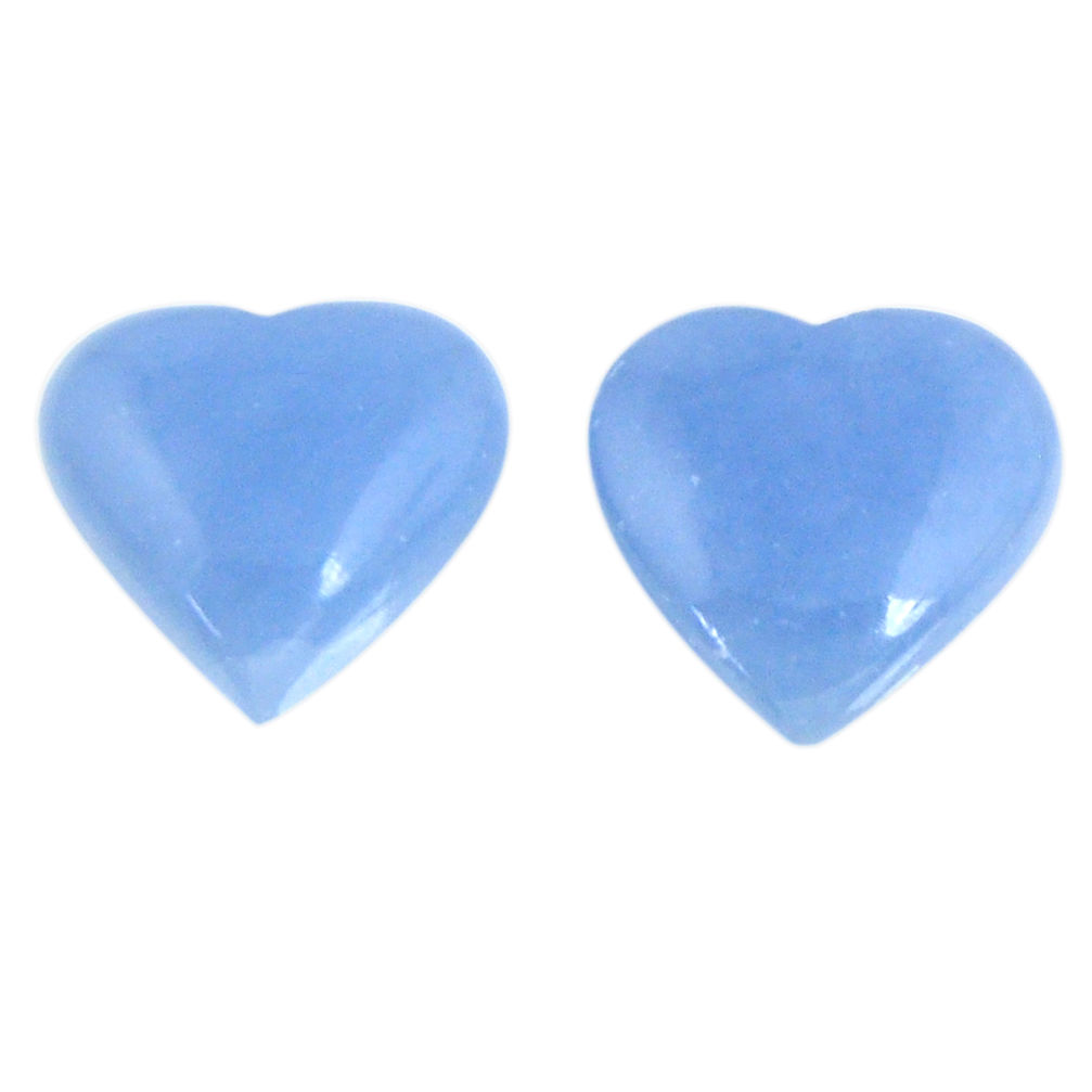 Natural 11.90cts angelite blue cabochon 14x13.5 mm heart loose gemstone s19798