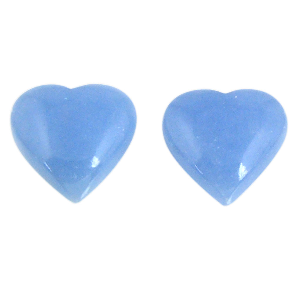 Natural 12.70cts angelite blue cabochon 14x13.5 mm heart loose gemstone s19800