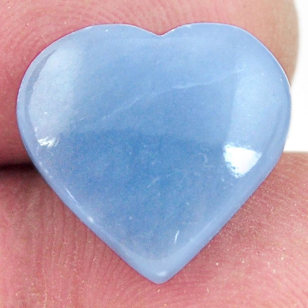 Natural 8.10cts angelite blue cabochon 15x14 mm heart loose gemstone s17284