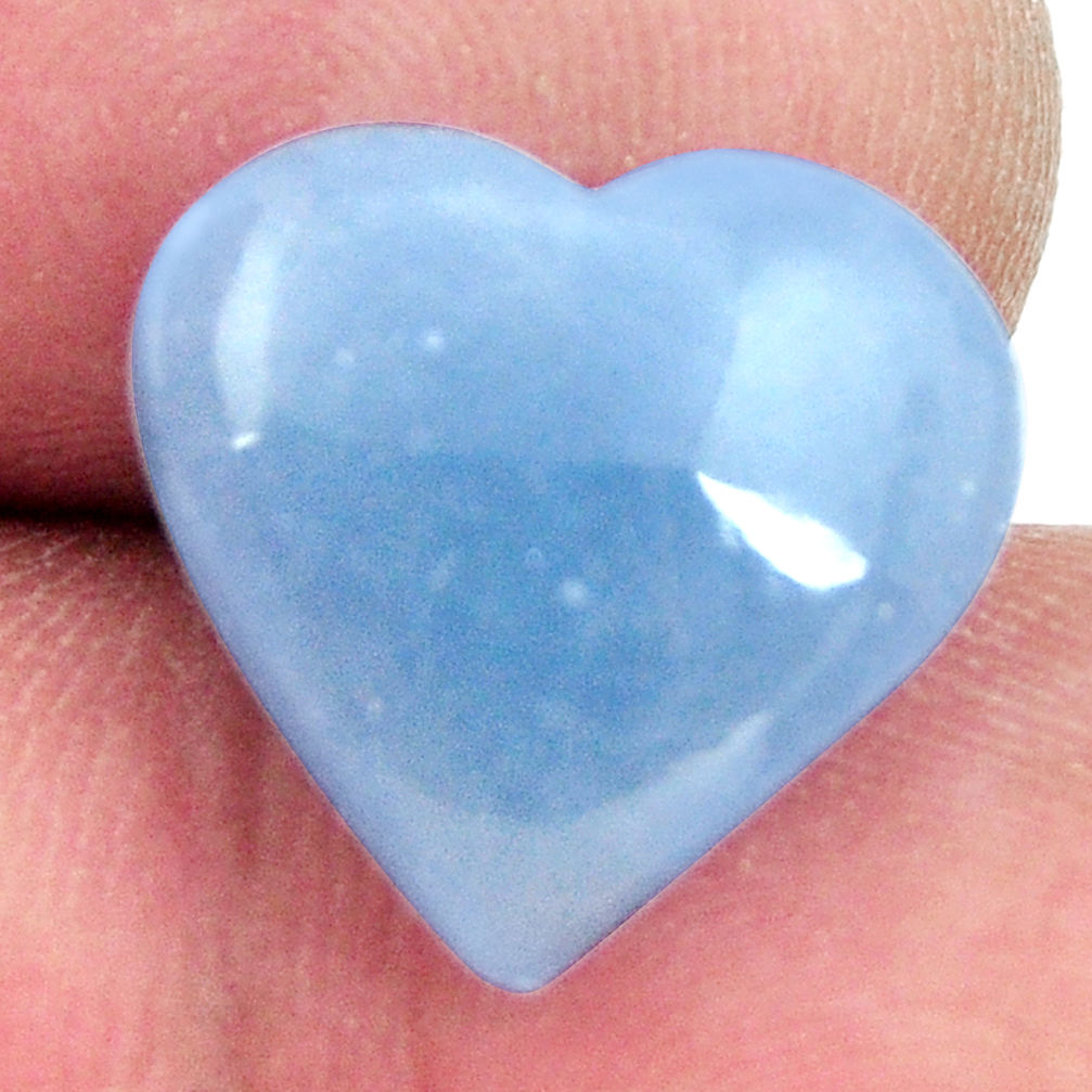 Natural 6.35cts angelite blue cabochon 15x14 mm heart loose gemstone s17310