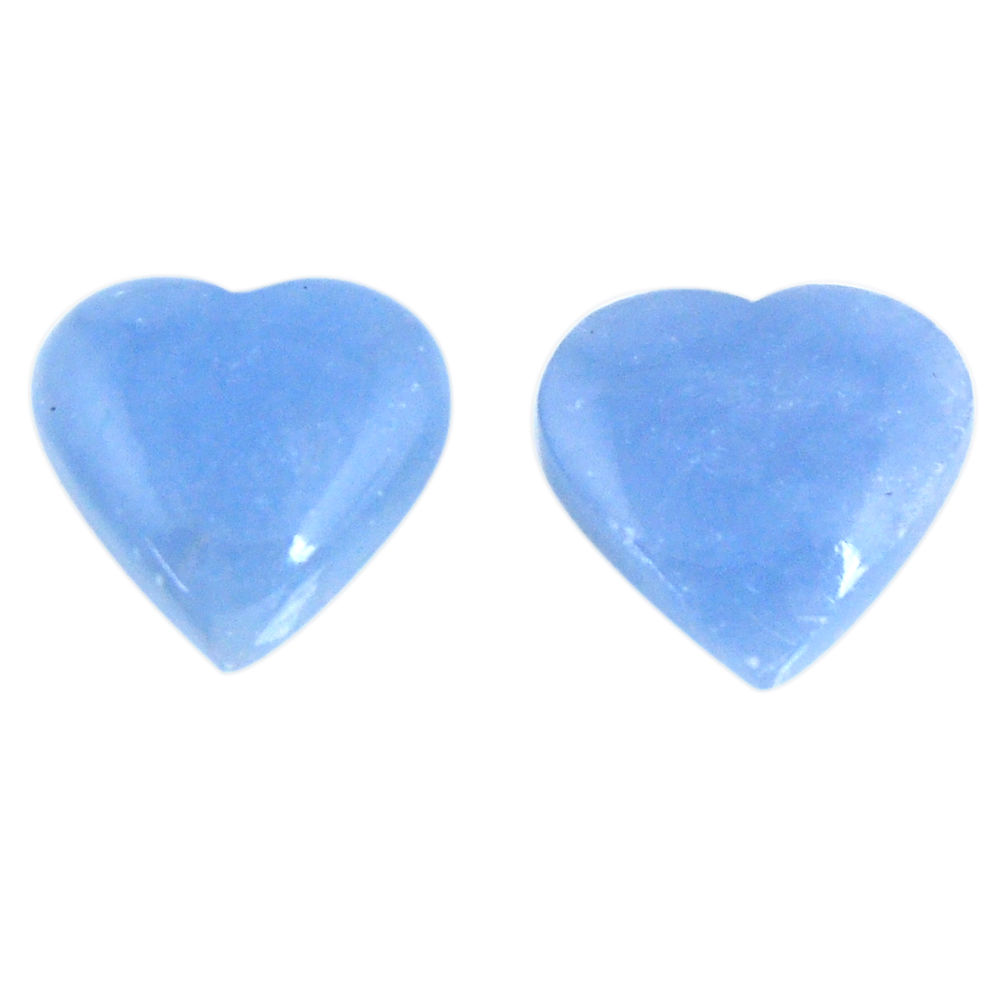 Natural 16.20cts angelite blue cabochon 15x15 mm heart loose gemstone s19793