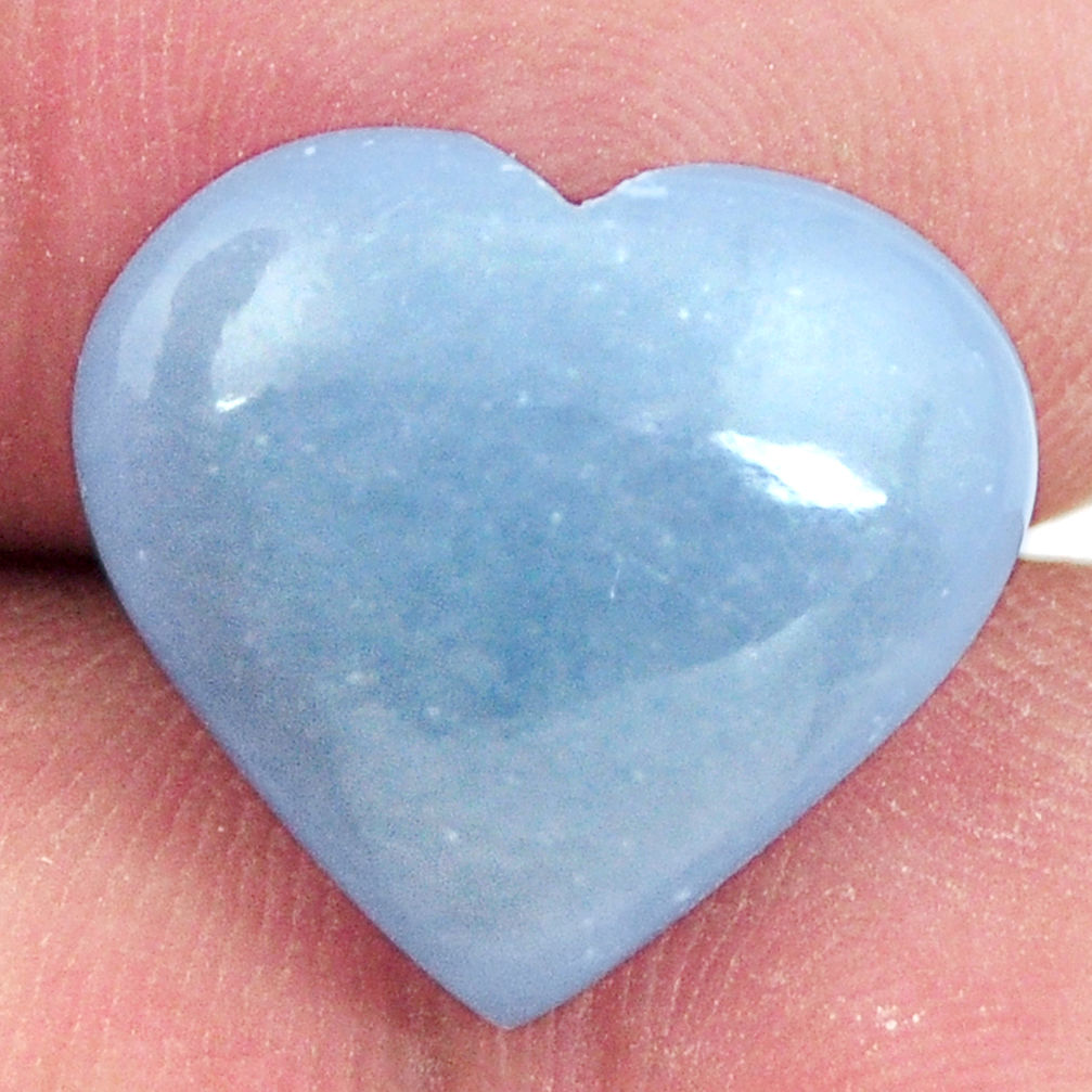 Natural 9.20cts angelite blue cabochon 16.5x15 mm heart loose gemstone s17315