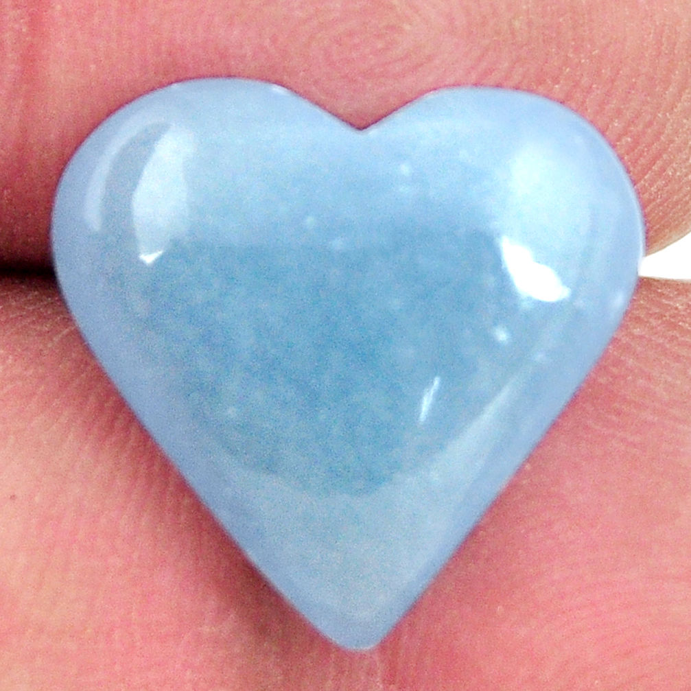 Natural 8.10cts angelite blue cabochon 16.5x16 mm heart loose gemstone s17304