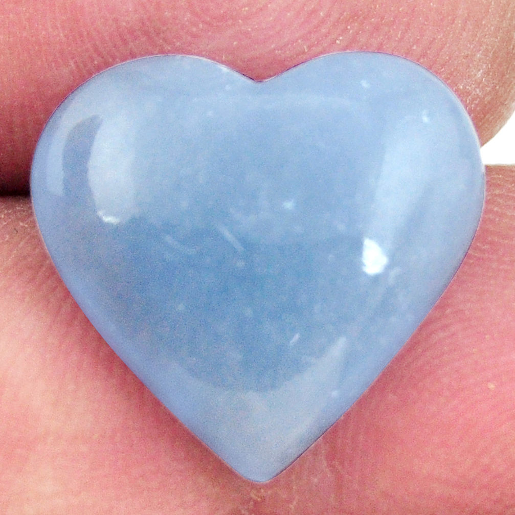 Natural 7.80cts angelite blue cabochon 17x16 mm heart loose gemstone s17287