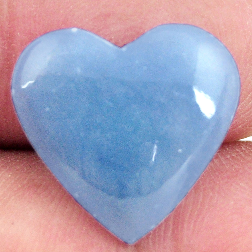 Natural 6.30cts angelite blue cabochon 17x16 mm heart loose gemstone s17298