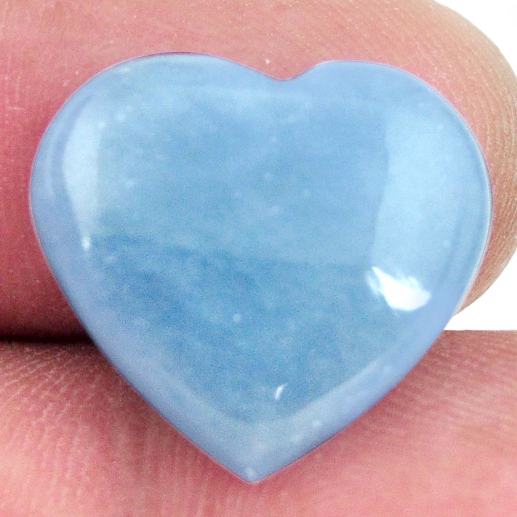 Natural 9.30cts angelite blue cabochon 17x16 mm heart loose gemstone s17301