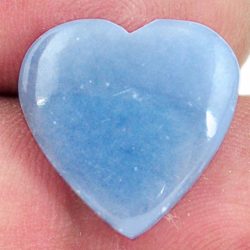Natural 9.45cts angelite blue cabochon 17x16.5 mm heart loose gemstone s17285