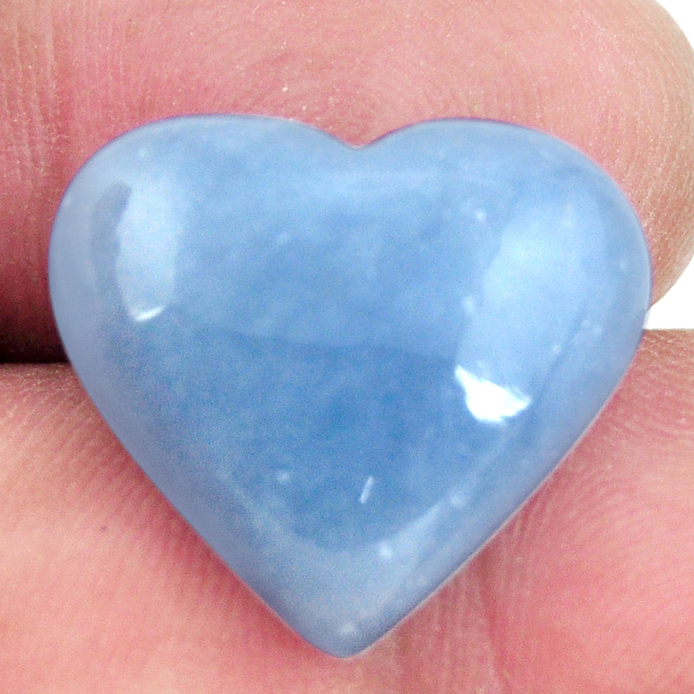 Natural 16.30cts angelite blue cabochon 19x18 mm heart loose gemstone s17296