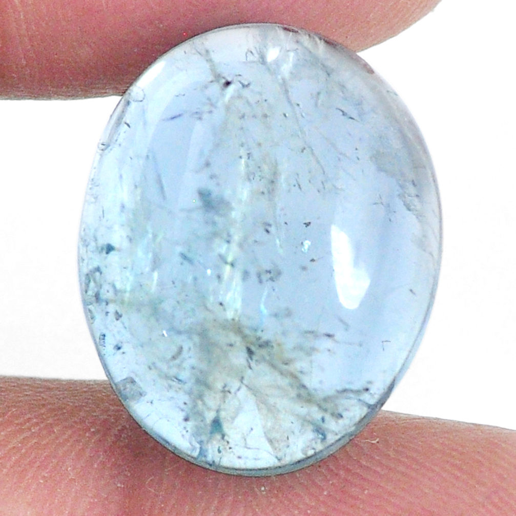 Natural 17.40cts aquamarine blue 19x15 mm fancy loose gemstone s20470