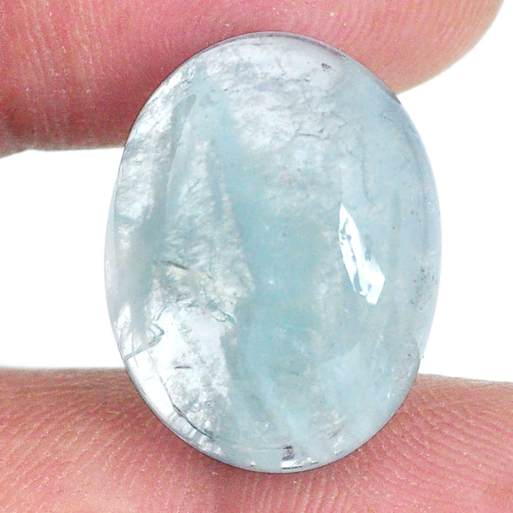 Natural 16.30cts aquamarine blue 20x15 mm oval loose gemstone s20477