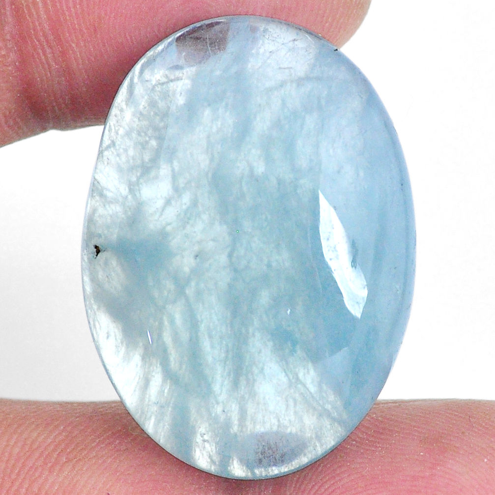 Natural 40.10cts aquamarine blue 30x22 mm fancy loose gemstone s20464