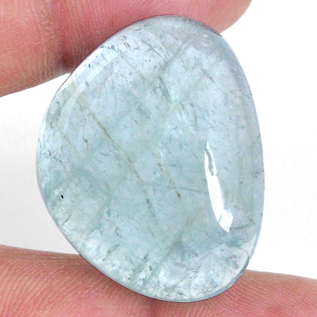 Natural 52.40cts aquamarine blue 31.5x25 mm fancy loose gemstone s20471