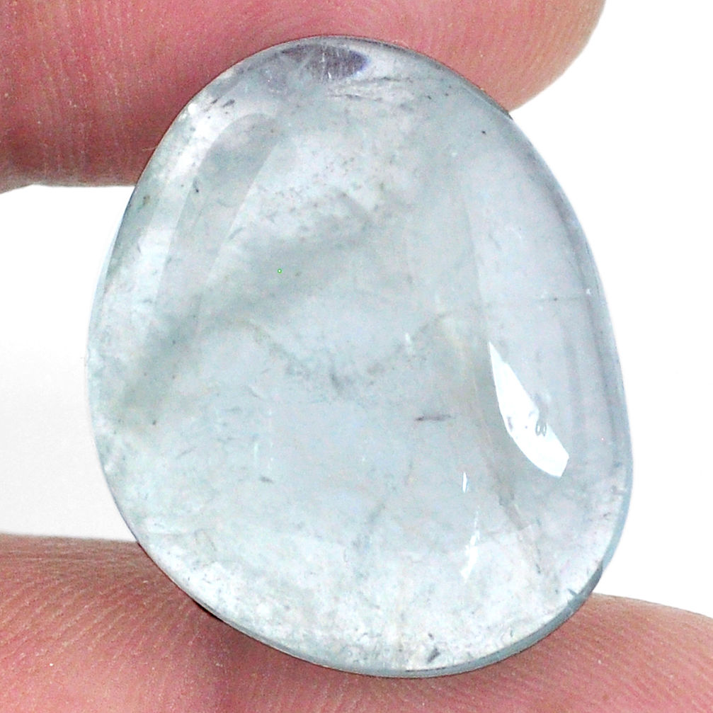 Natural 29.30cts aquamarine green 25x20.5 mm fancy loose gemstone s20444