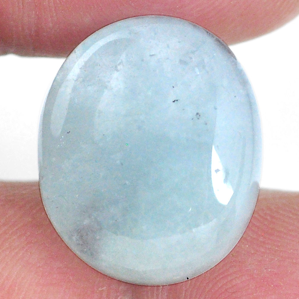 Natural 16.30cts aquamarine green cabochon 19x16 mm oval loose gemstone s20438