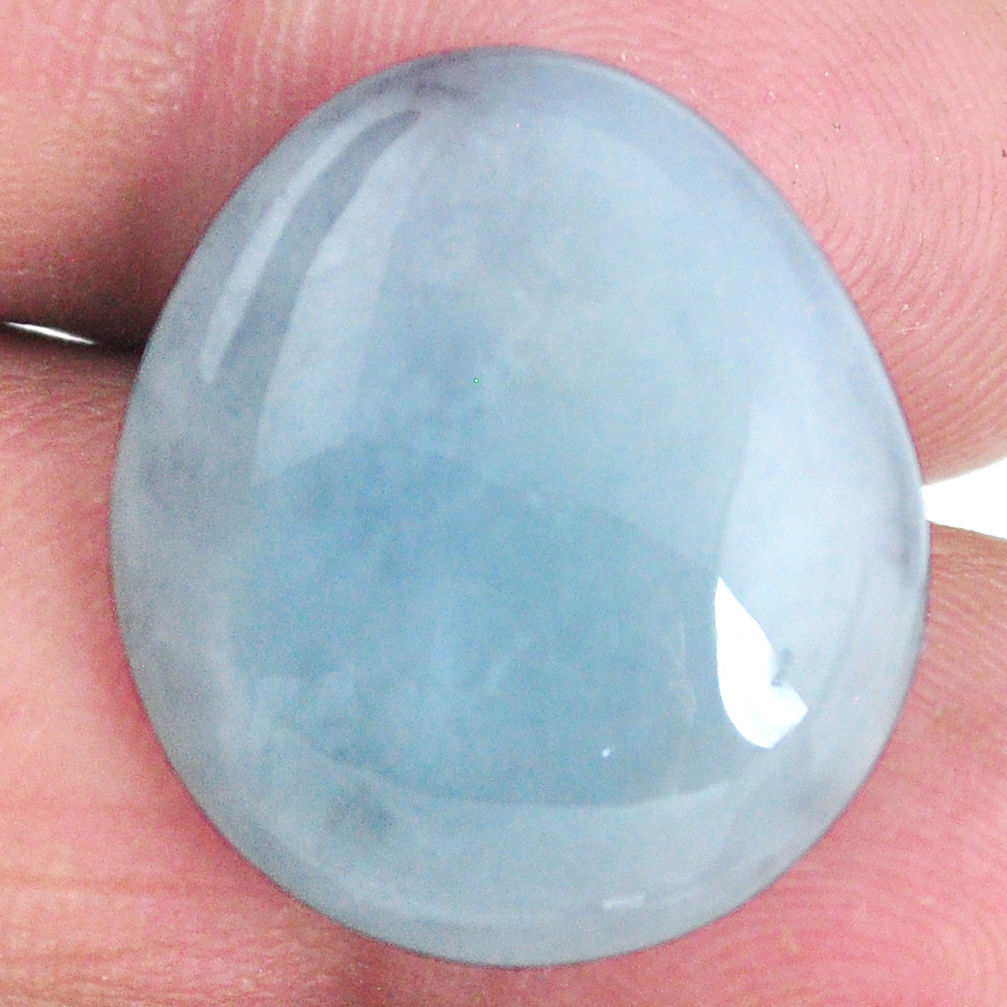 Natural 18.10cts aquamarine green cabochon 21.5x19 mm oval loose gemstone s20429