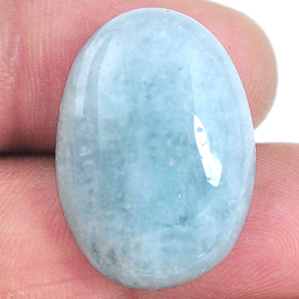 Natural 30.10cts aquamarine green cabochon 25x18 mm oval loose gemstone s20432