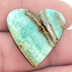 Natural 22.70cts aragonite green cabochon 26x26 mm heart loose gemstone s27176