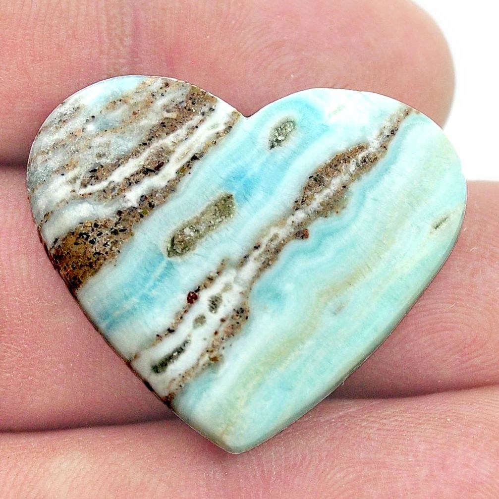 Natural 27.90cts aragonite green cabochon 30x26 mm heart loose gemstone s27167