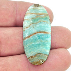 Natural 30.10cts aragonite green cabochon 39x17 mm oval loose gemstone s27169