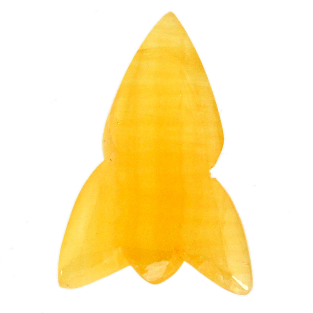 Natural 20.10cts aragonite yellow arrowhead 31x20mm fancy loose gemstone s21675