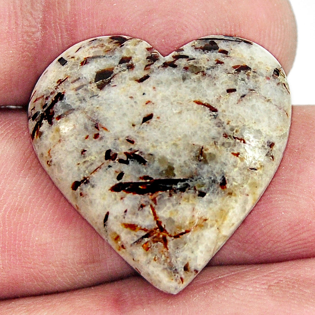  astrophyllite (star leaf) 24x23 mm heart loose gemstone s17109