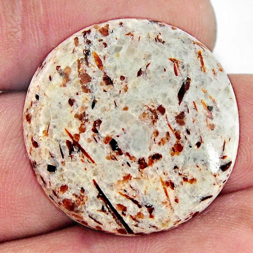 Natural 28.35cts astrophyllite (star leaf) 25x25 mm round loose gemstone s17068