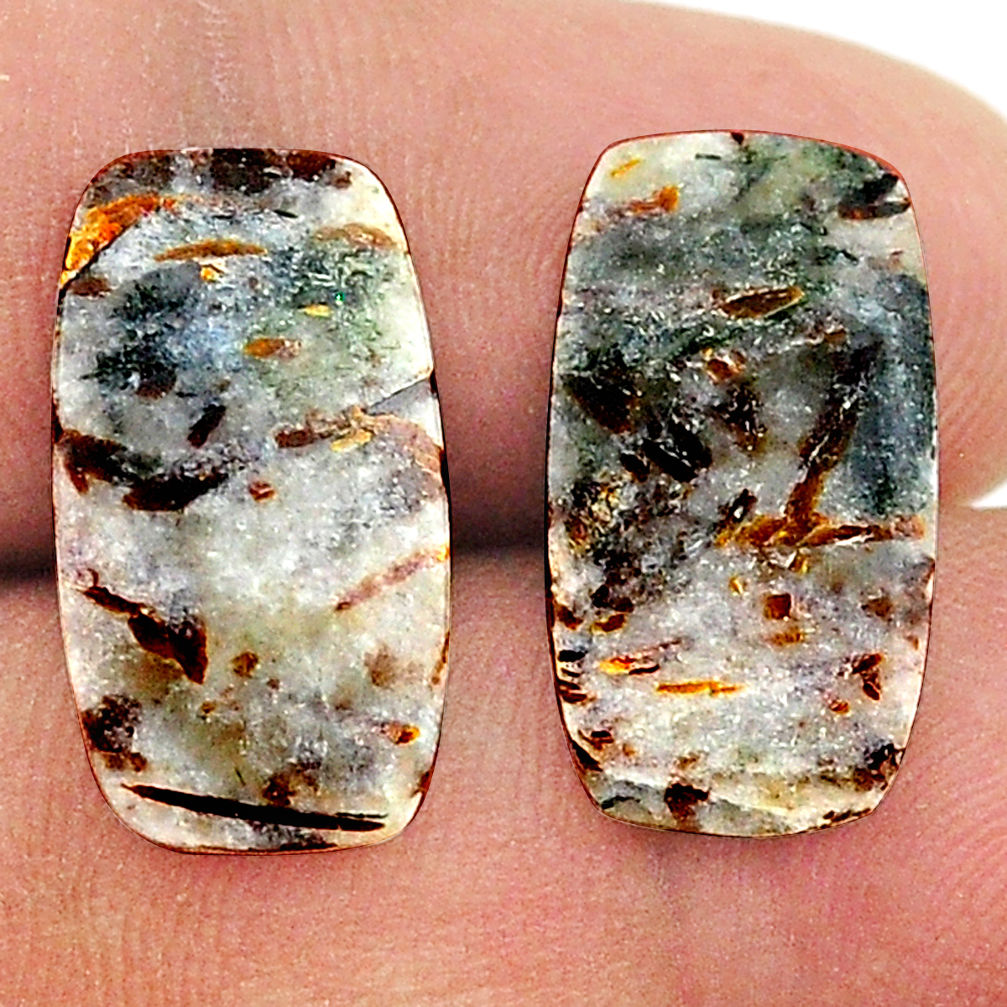 Natural 9.20cts astrophyllite bronze 19x10 mm octagan pair loose gemstone s25149