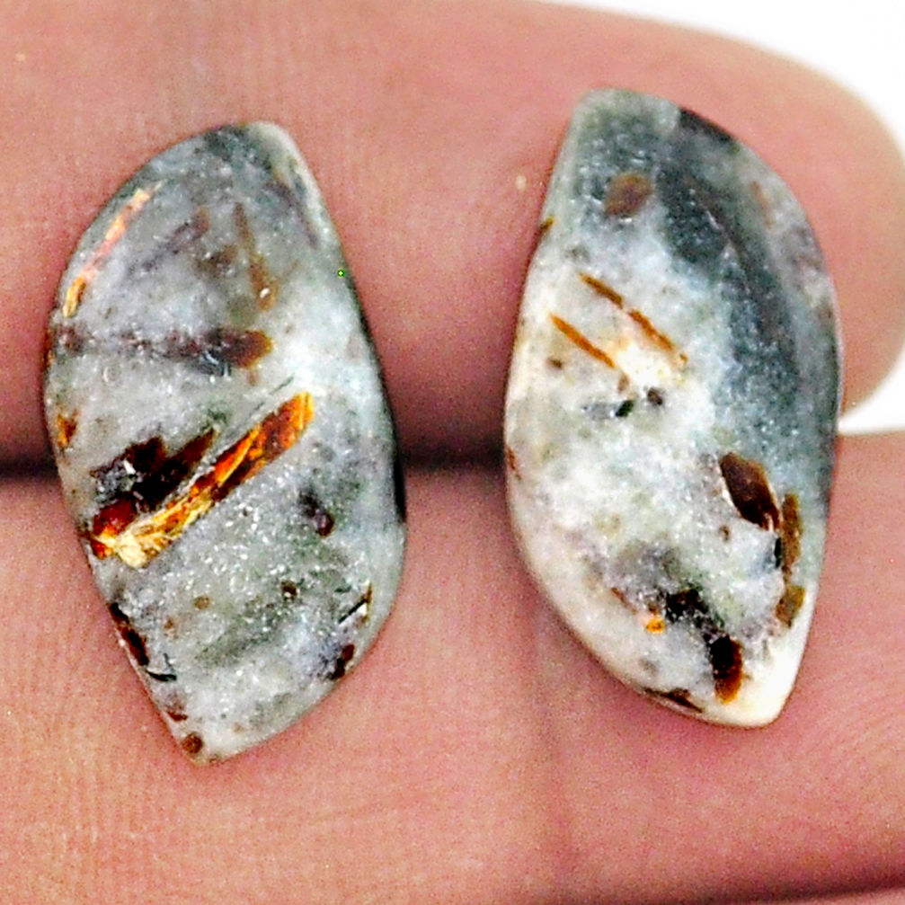 Natural 12.40cts astrophyllite bronze 21x11 mm fancy pair loose gemstone s25148