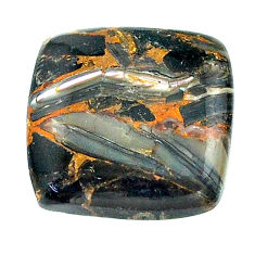 Natural 11.20cts australian obsidian black 16x16mm octagan loose gemstone s23065