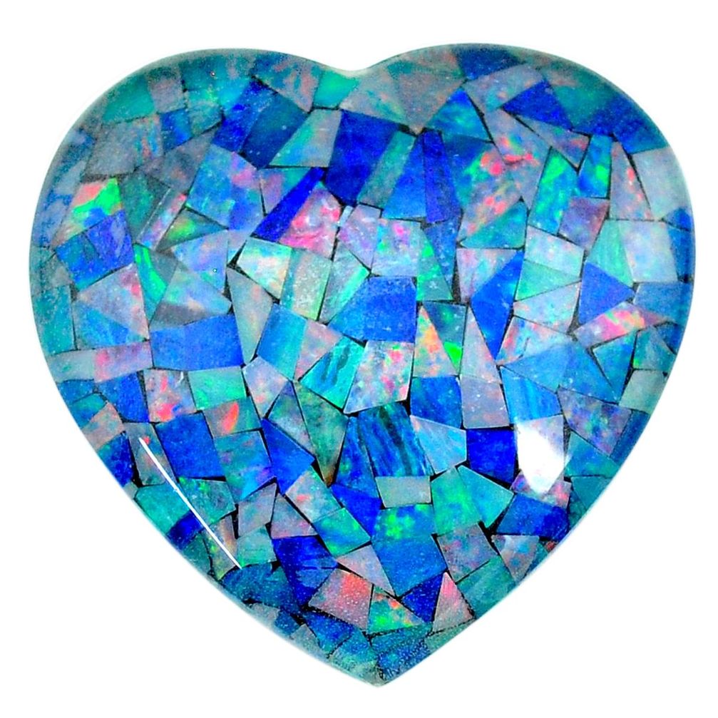 Natural 103.80cts australian opal triplet 40x40 mm heart loose gemstone s22560