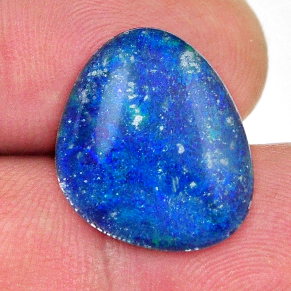 Natural 8.10cts australian opal triplet blue 18x15mm fancy loose gemstone s30086