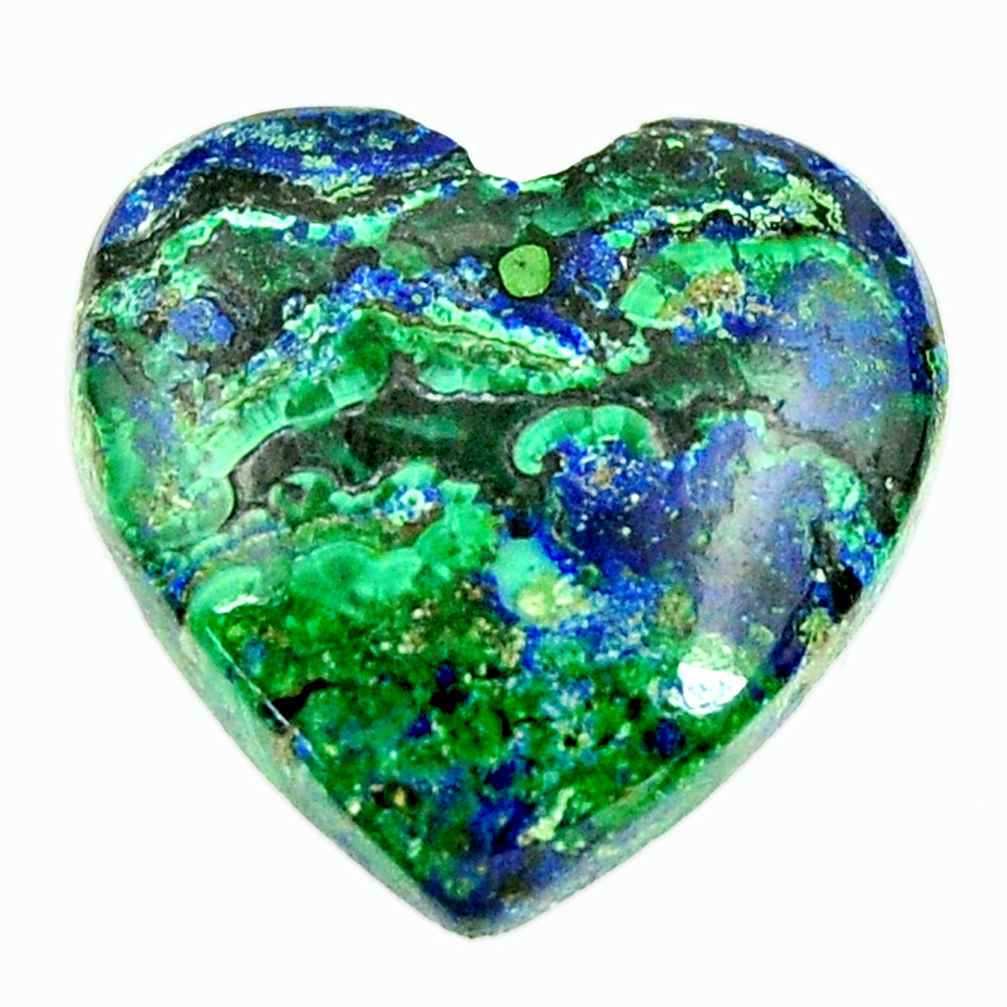 Natural 13.40cts azurite malachite green 19x19 mm heart loose gemstone s17391