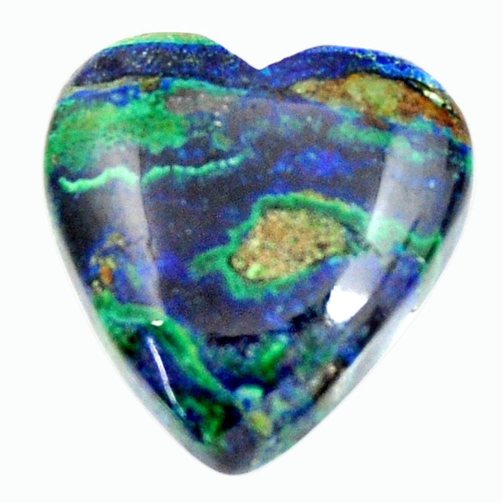 Natural 16.30cts azurite malachite green 20x18 mm heart loose gemstone s17397