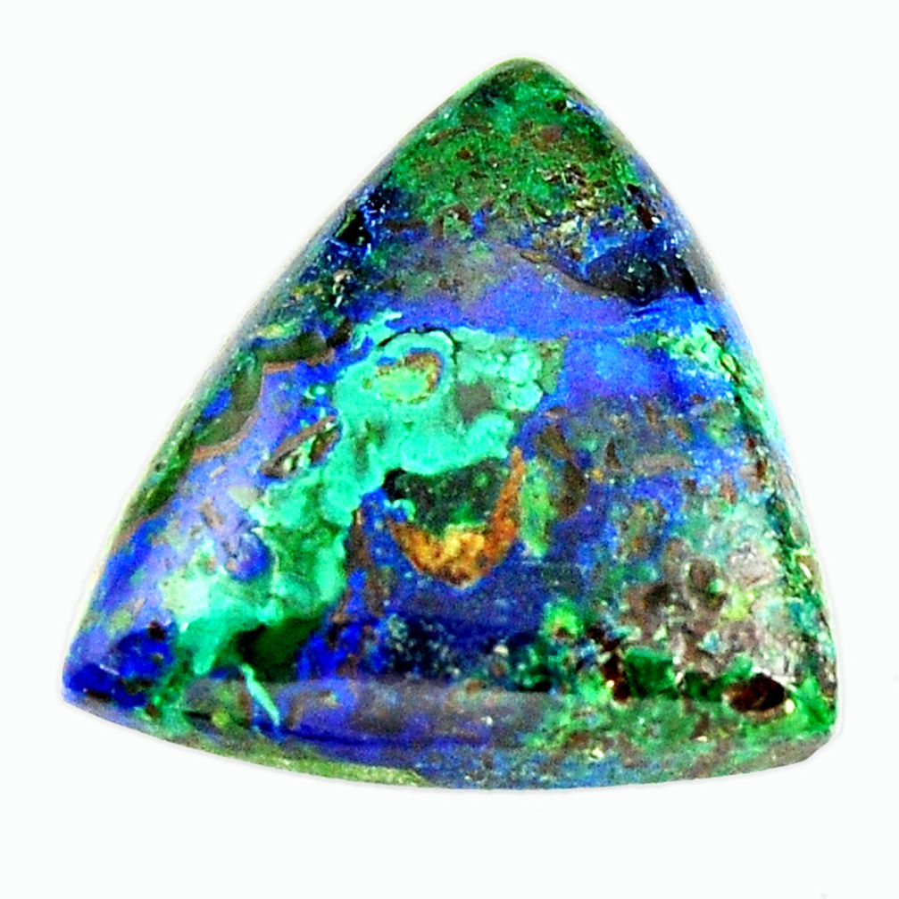Natural 18.10cts azurite malachite green 22x21 mm trillion loose gemstone s17370