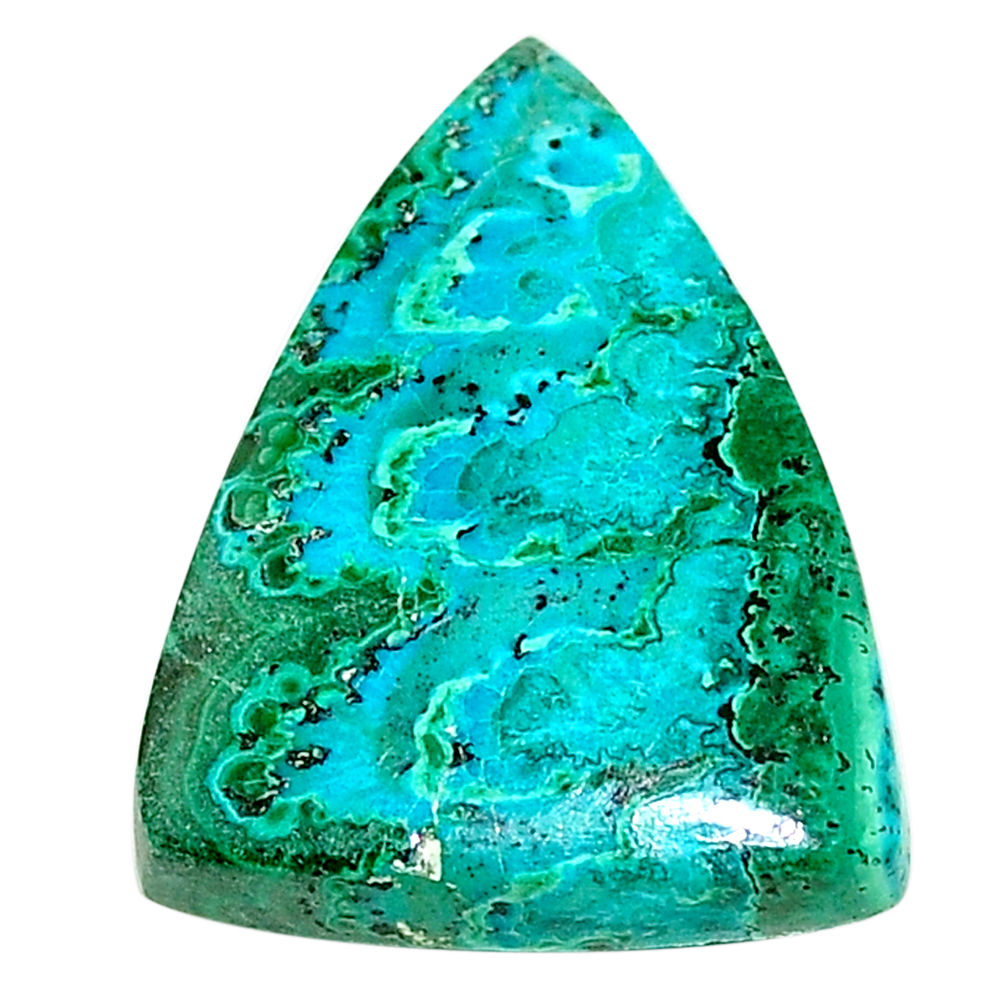 Natural 16.30cts azurite malachite green 24x18 mm trillion loose gemstone s23255